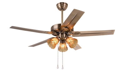 48 inch ceiling fan with light fixtuer for children room coffee house living room pendant lamp 5 stainless blade foyer fans