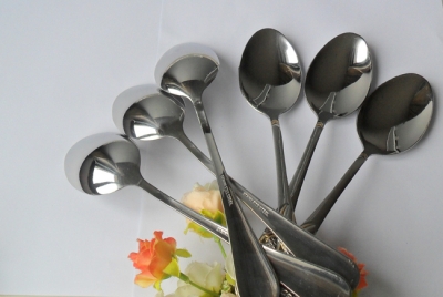 8inch Set of 6 Stainless Steel Soup Spoons ICE CREAM Long Handle Spoon Flatware Piece FREE SHIPPING