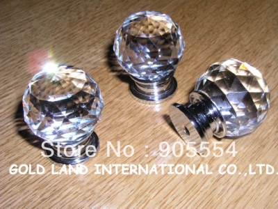 D30mm Free shipping wholesale 100pcs/lot crystal glass furniture cabinet knobs