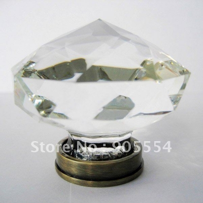 D53mmxH47mm Free shipping copper crystal glass furniture cabinet knob/furniture knobs