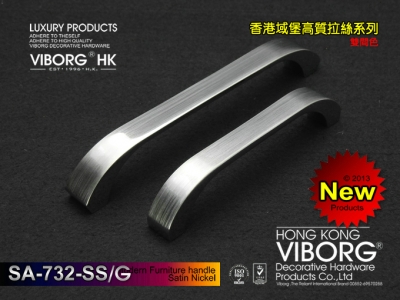 Free Shipping (30 pieces/lot) 96mm VIBORG Zinc Alloy Drawer Pulls & Cabinet Handle & Cabinet Pulls,SA-732-96SS/G [96mm Cabinet/Drawer Handle 296|]