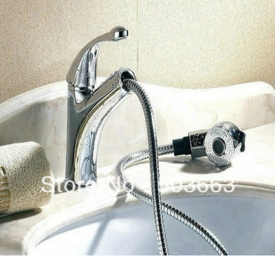 Free shipping Brass Basin Mixer Tap Pull Out Sink Faucet Vessel Faucet L-206