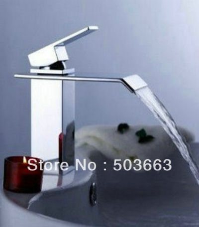 High Quality Chrome Basin Sink Waterfall Faucet Mixer Tap b8260c