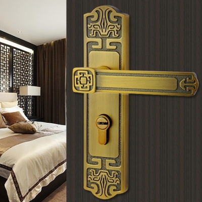 Modeled after an antique LOCK Yellow bronze Door lock handle door levers out door furniture door handle Free Shipping pb65