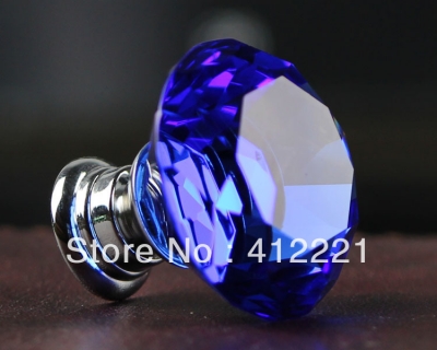 NEW Free shipping 10X30mm Clear Blue Crystal diamond Drawer Pull Handles and Knobs