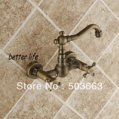 New Antique Brass Finish Bathroom Basin Sink Mix Tap Waterfall Faucet Bathtub Faucet L-301