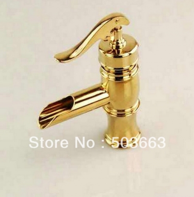 New Golden Chrome Faucet Bath Basin Bathroom Mixer Tap Waterfall ST8015