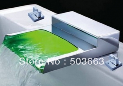 Waterfall Bathroom Basin Mixer Tap Bathtub Three Piece Faucet Set YS-8805k