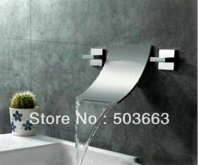 Wholesale 3Pcs Waterfall Spout With Taps Mixer Faucet Wall Mounted 4 Bath Tub S-604
