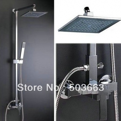 Wholesale Bathroom Luxury Chrome Rain Shower Head Arm Set Faucet With Handy Unit Tap S-643