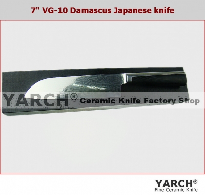 YARCH kitchen accessory,7 inch japanese Damascus Knife,Japanese Original VG-10 damascus steel knife,kitchen knife