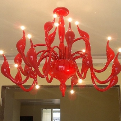 fedex 18 light swan red chandelier large chandeliers led