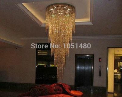new round modern 4 layers luxury crystal chandelier el hall crystal lighting fixtures