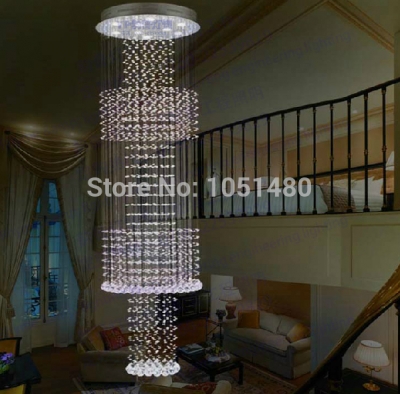new special price k9 crystal chandelier lightingmodern led lamp dia80*h280cm stairwell chandelier