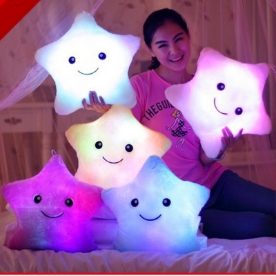 retail ,colorful led pillow lucky heart star shaped glow pillows best gift for kids, valentine, christmas