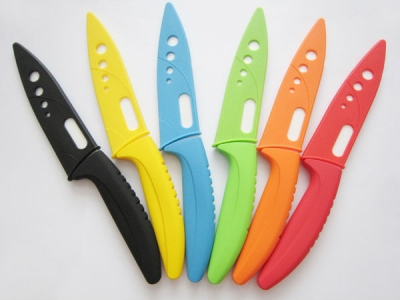 1PCS 5" 5inch High quality Ceramic Knife White Blade Colorful Handle Chefs Kitchen Knives usefull (6 colors Can choose)HR-W5Q