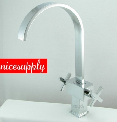 2 handle kitchen sink Vessel faucet chrome finish kitchen swivel basin sink Mixer tap vanity faucet L-1590