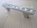 30PCS/ LOT FREE SHIPPING 100 MM CLEAR CRYSTAL HANDLES WITH ALUMINIUM ALLOY CHROME METAL PART