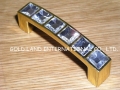 64mm Free shipping crystal glass golden color furniture drawer handle