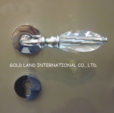 72mm Free shipping 2pcs handles with lock body+keys crystal glass bedroom door lock/luxurious gate lock door lock