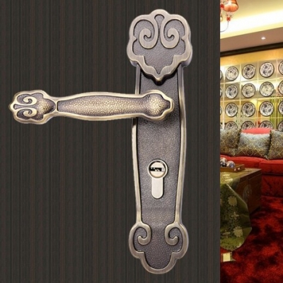 Chinese antique LOCK ?Green bronze Door lock handle door levers out door furniture door handle Free Shipping(3 pcs/lot) pb47