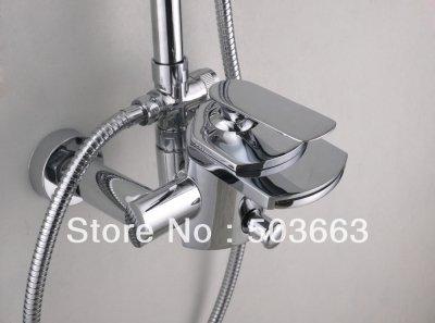 Chrome Finish Bathroom Wall Mounted Mixer Tap Faucet With Held Shower L-2002