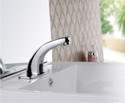 Deck Mounted Single Cold Automatic Hands Touch Free Sensor Modern Design Faucet Bathroom Sink Tap L-69352