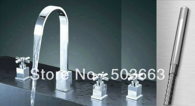 NEW Brand 5 Pisces Set Faucet Bathroom Waterfall Mixer Bathtub Tap YS-8906k
