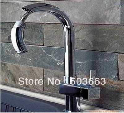 New Solid Brass Chrome Kitchen Pull Out Swivel Spray Sink Mixer Tap Faucet L-177 Vanity Faucet L-3614