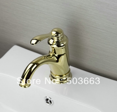 Perfect Wholesale 2013 New Design One Handle Golden Finish Bathroom Mixer Tap Basin Sink Faucet Vanity Faucets H-006