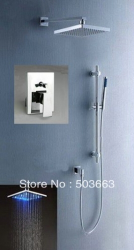 Wholesale 8" LED Bathroom Shower Head Set Wall Tap S-634