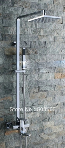 Wholesale Bathroom Luxury Chrome Rain Shower Head Arm Set Faucet With Handy Unit Tap S-640