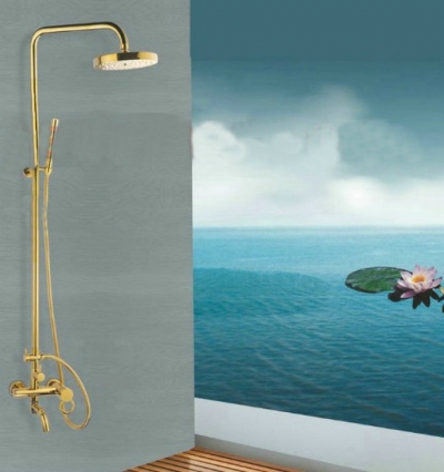 Wholesale Rain Shower Faucet Mixer Tap Antique Brass Bath Shower Faucet Set b0002