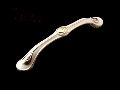 1015-128 128mm hole distance ivory-white with gold antiqued alloy handles for drawer/wardrobe/cupboard [pulls-098-1]
