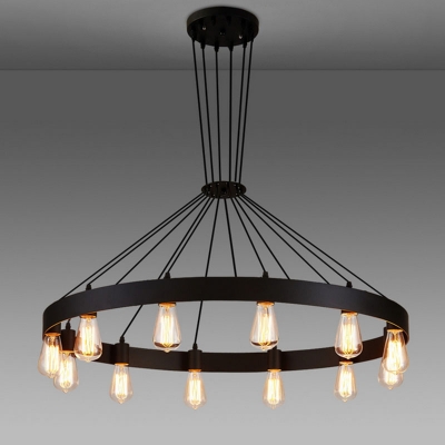 industrial american loft vintage warehouse black iron pendant lights lamp for dining room restaurant decoration black lighting