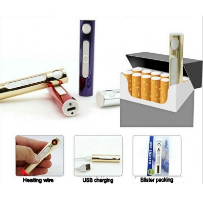 metal shell portable electronic usb lighter rechargeable flameless female cigar cigarette lighter smoking gadgets