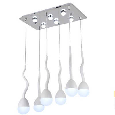modern led lustre pendant light white fixture suspension luminaire disign for restaurant with lampshade globe hanging lamp