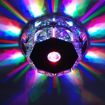 polygon crystal rgb led downlight for foyer corridor decoration 110v 220v dia 120mm
