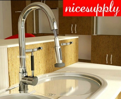 pull out faucet chrome swivel kitchen sink Mixer tap b534 swivel pull out faucet kitchen