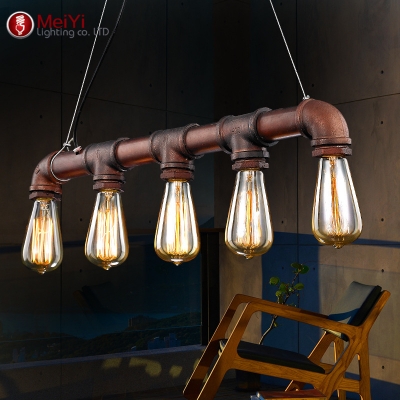 vintage loft industrial water pipe lamp retro classic edison personalized bar lighting counter pendant lights for warehouse