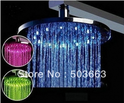 10''LED faucet bathroom chrome shower head b8107 round brass bathroom shower head