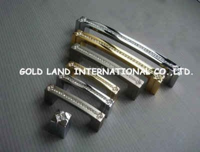 128mm golden color Free shipping K9 crystal glass furniture handles drawer cabinet handles