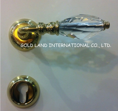 72mm Free shipping 2pcs handles with lock body+keys crystal glass door locks living room lock