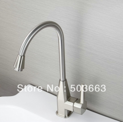 Brand New Nickel Brushed Single Handle Kitchen Swivel Sink Brass Mixer Taps Vanity Faucet L-6066