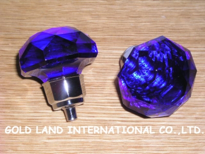 D45mmxH54mm Free shipping dark blue crystal glass furniture cabinet drawer knob