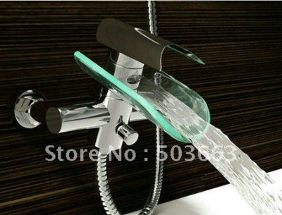 Glass Spout Polished Chrome Wall Mounted Faucet Bathroom Mixer Tap CM0342