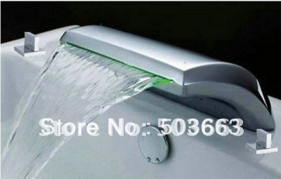 LED Classic Style Beautiful Waterfall Bathroom Polished ChromeTap Sink or Bathtub Faucet CM0385