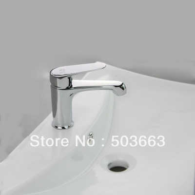 Luxury Single Handle Shine Chrome Finish Bathroom Basin Sink Faucet Vanity Mixer Tap Vanity Faucet L-6017