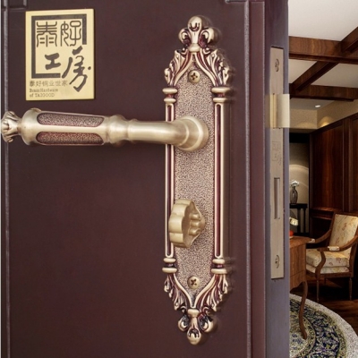 Modeled after an antique LOCK Rose Gold Door lock handle door levers out door furniture door handle Free Shipping pb10