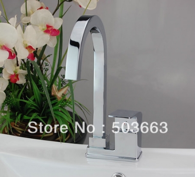 Single Hole Chrome Swivel Kitchen Sink Faucet Vessel Mixer Tap Brass Faucet D-0108